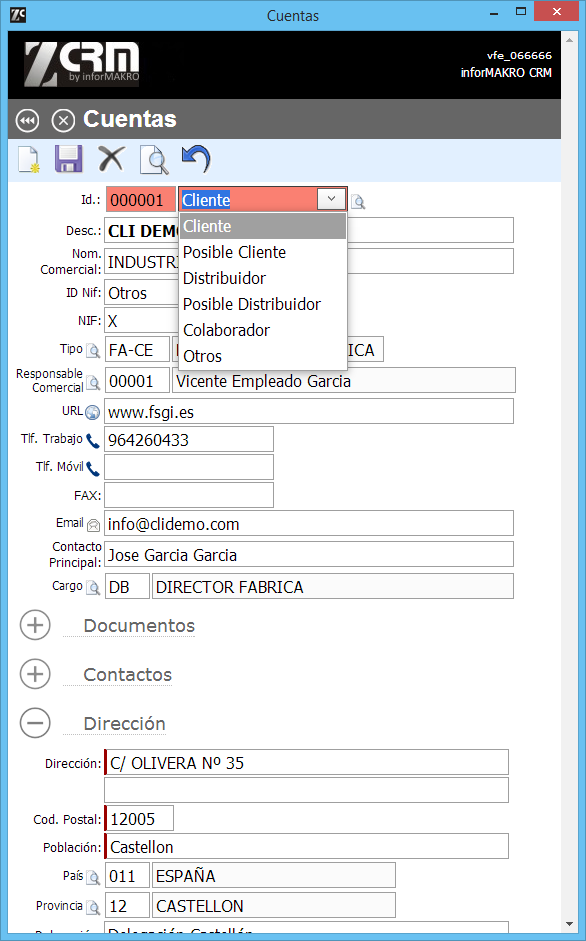 formulario cuentas